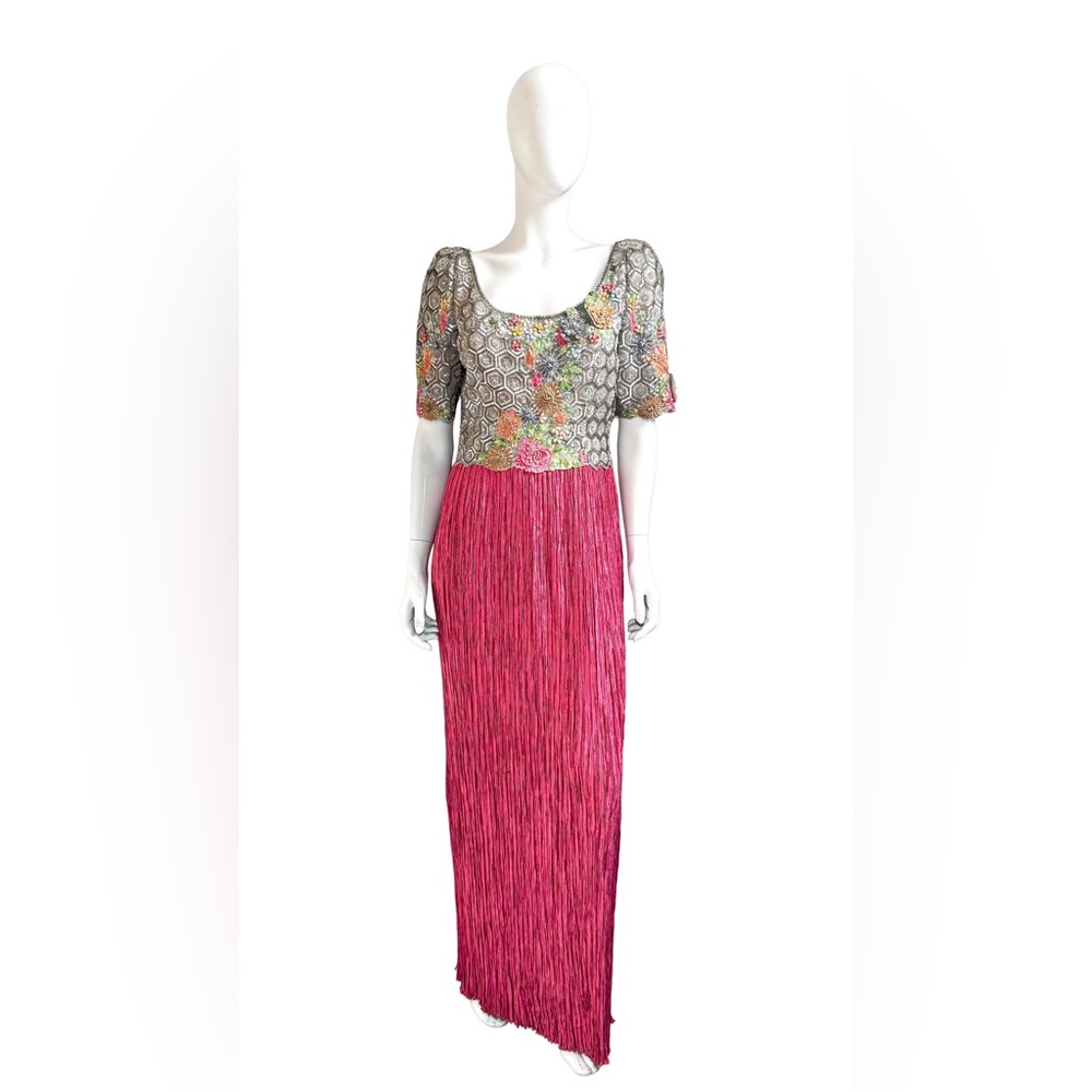 Vintage Mary McFadden Couture Beaded Evening Gown